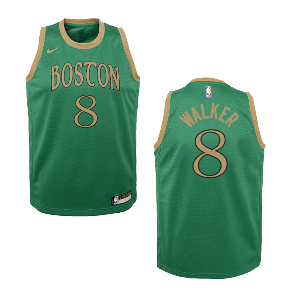 Youth Boston Celtics Kemba Walker #8 City Edition 2019-20 Green Swingman Jersey 2401ENXR